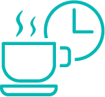 コーヒーと時計のアイコン